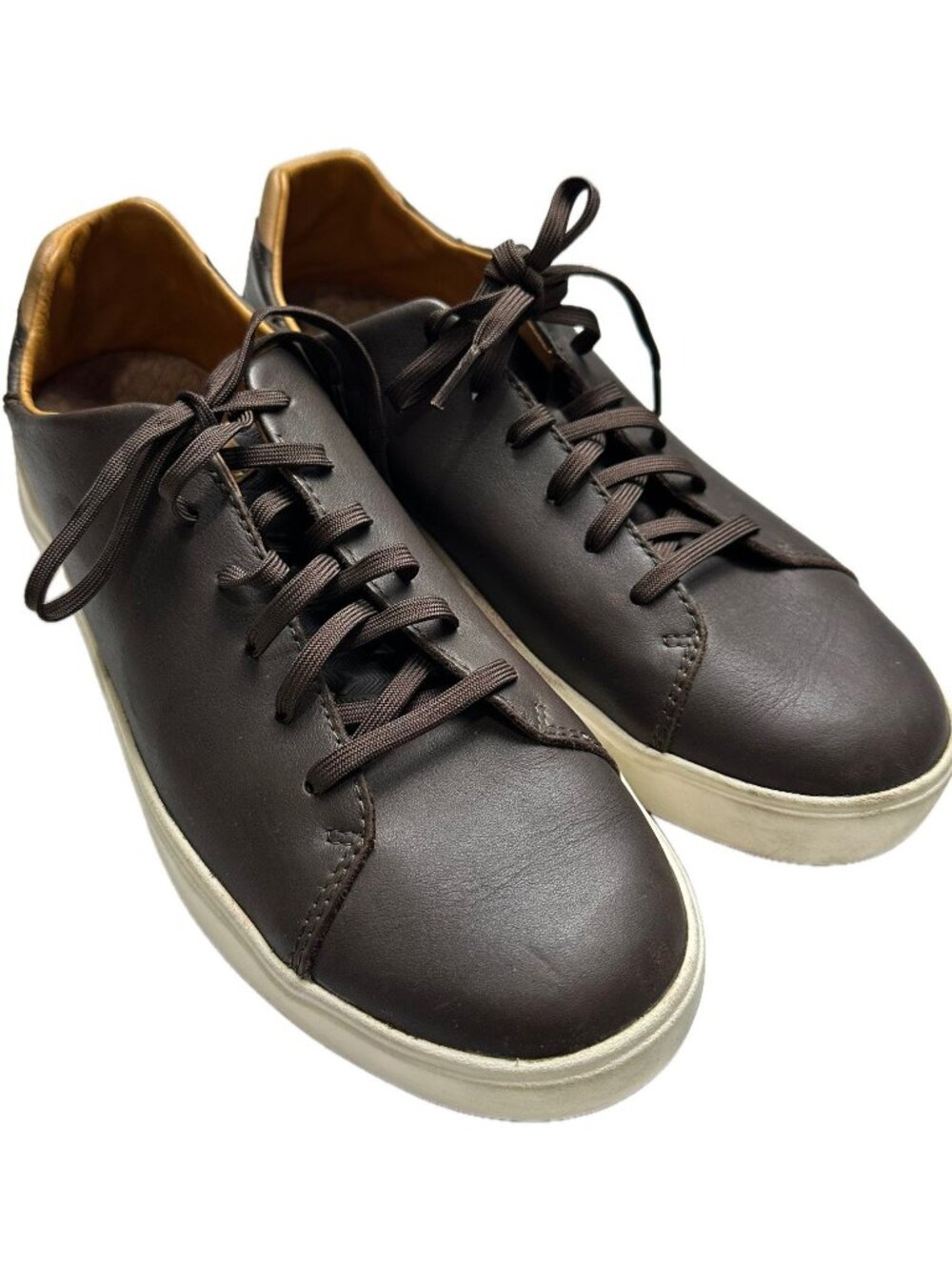 Olukai Men's Lae'ahi Li'lli Dark Java Brown Leather Sneakers Size 10